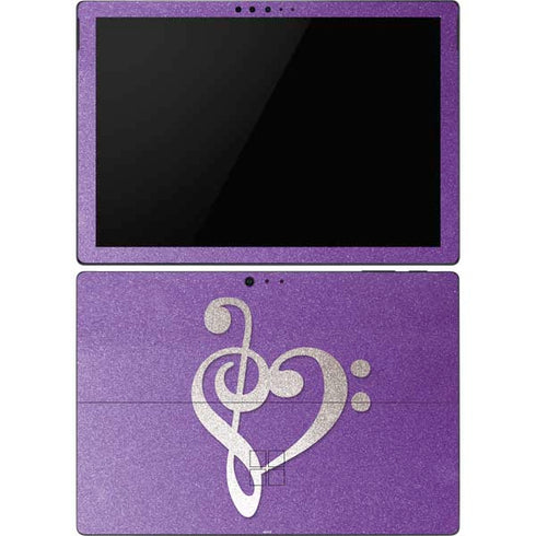 Purple Glitter Musical Heart Surface Pro 6 Skin
