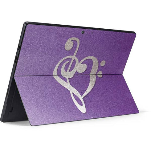 Purple Glitter Musical Heart Surface Pro 7 Skin