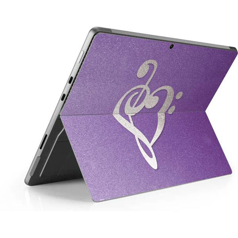 Purple Glitter Musical Heart Surface Pro 8 Skin