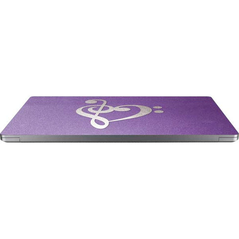 Purple Glitter Musical Heart Universal Laptop 15in (12.2 x 8.8in) Skin