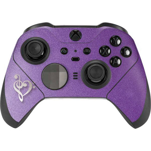 Purple Glitter Musical Heart Xbox Elite Wireless Controller Series 2 Skin