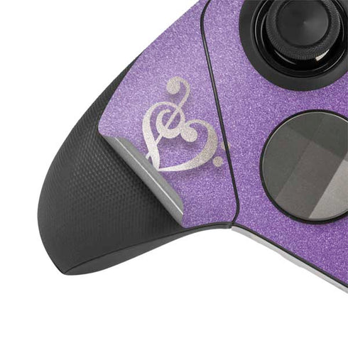 Purple Glitter Musical Heart Xbox Elite Wireless Controller Series 2 Skin
