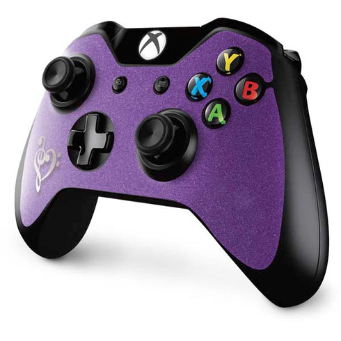 Purple Glitter Musical Heart Xbox One Controller Skin