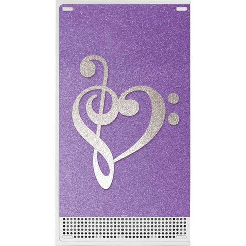 Purple Glitter Musical Heart Xbox Series S Skins