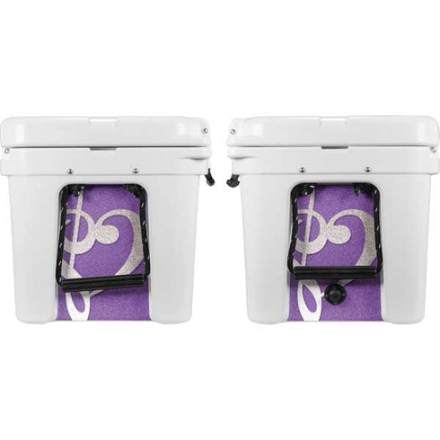Purple Glitter Musical Heart YETI Tundra 35 Hard Cooler Skin