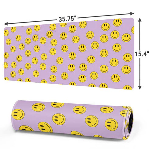Purple Happy Face Pattern Gaming Mouse Pad
