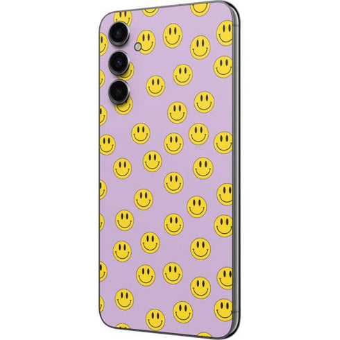 Purple Happy Face Pattern Galaxy A14 5G Skin