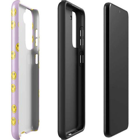 Purple Happy Face Pattern Galaxy S22 Plus Pro Case