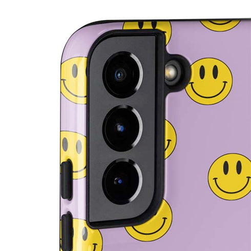 Purple Happy Face Pattern Galaxy S22 Pro Case