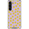 Purple Happy Face Pattern Galaxy S23 Clear Case