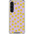 Purple Happy Face Pattern Galaxy S23 Clear Case