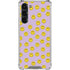 Purple Happy Face Pattern Galaxy S23 Plus Clear Case