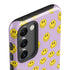 Purple Happy Face Pattern Galaxy S23 Plus Pro Case