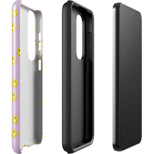 Purple Happy Face Pattern Galaxy S23 Pro Case