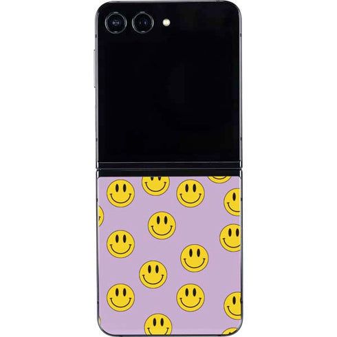 Purple Happy Face Pattern Galaxy Z Flip5 5G Skin