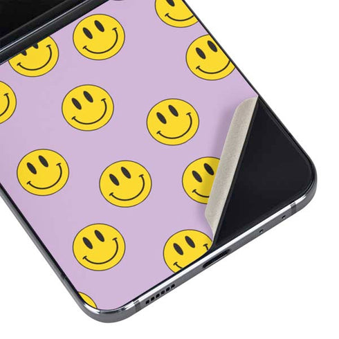 Purple Happy Face Pattern Galaxy Z Flip5 5G Skin