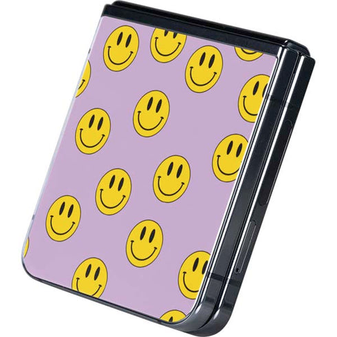 Purple Happy Face Pattern Galaxy Z Flip5 5G Skin