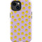 Purple Happy Face Pattern iPhone 14 Plus Impact Case