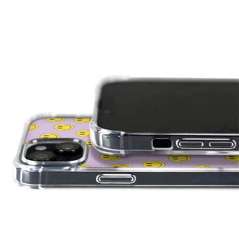 Purple Happy Face Pattern iPhone 15 MagSafe Case