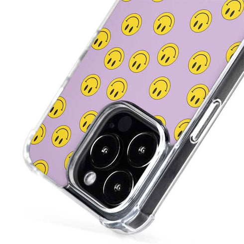 Purple Happy Face Pattern iPhone 15 Pro MagSafe Case