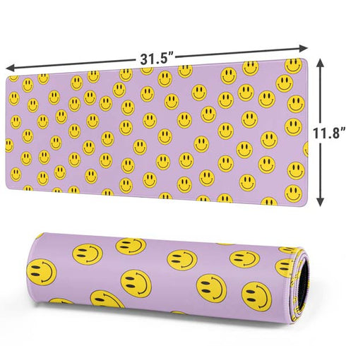 Purple Happy Face Pattern Gaming Mouse Pad