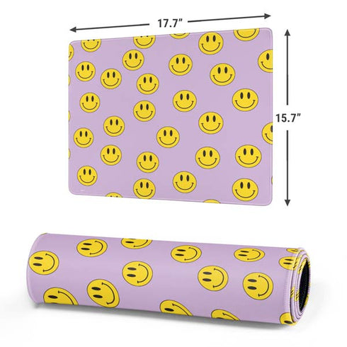 Purple Happy Face Pattern Gaming Mouse Pad