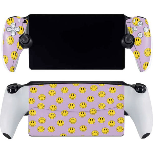 Purple Happy Face Pattern PlayStation Portal Remote Player Skin