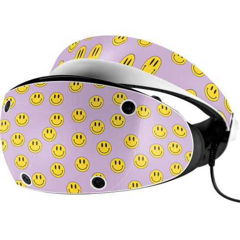 Purple Happy Face Pattern PlayStation VR2 Skin
