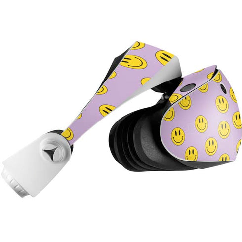 Purple Happy Face Pattern PlayStation VR2 Skin