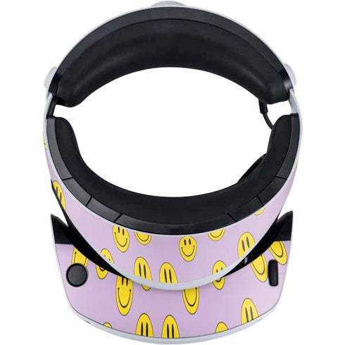 Purple Happy Face Pattern PlayStation VR2 Skin