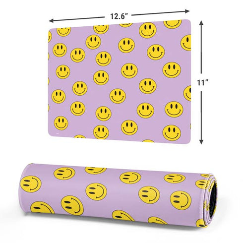 Purple Happy Face Pattern Gaming Mouse Pad