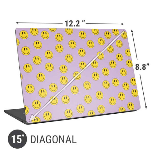 Purple Happy Face Pattern Universal Laptop 15in (12.2 x 8.8in) Skin