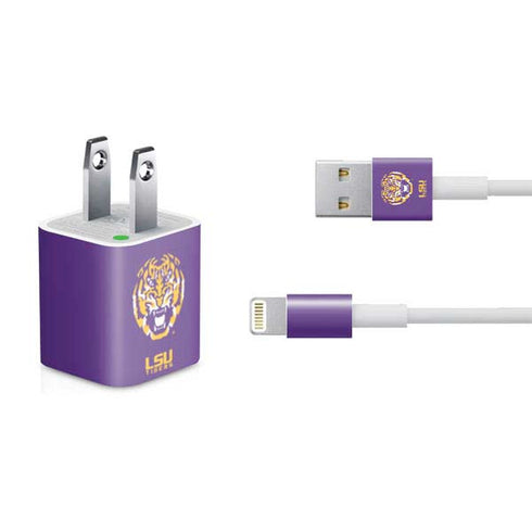 Louisiana State University - LSU Purple Tiger Mascot iPhone Charger (5W USB) Skin