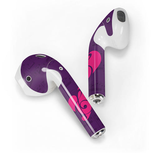 Purple Musical Notes Apple AirPods 2 Skin