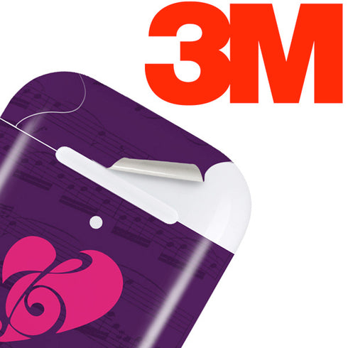 Purple Musical Notes Apple AirPods 2 Skin