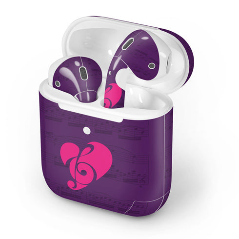 Purple Musical Notes Apple AirPods 2 Skin
