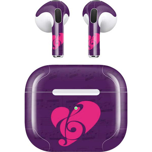 Purple Musical Notes Apple AirPods (3rd Gen 2021) Skin