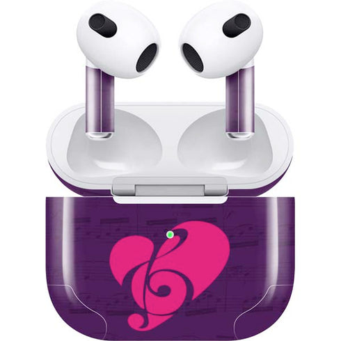 Purple Musical Notes Apple AirPods (3rd Gen 2021) Skin