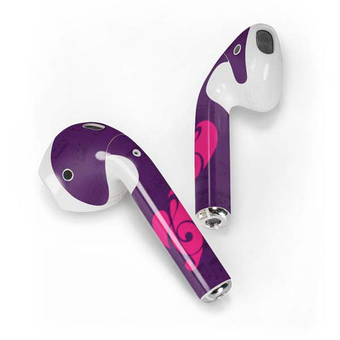 Purple Musical Notes Apple AirPods Skin