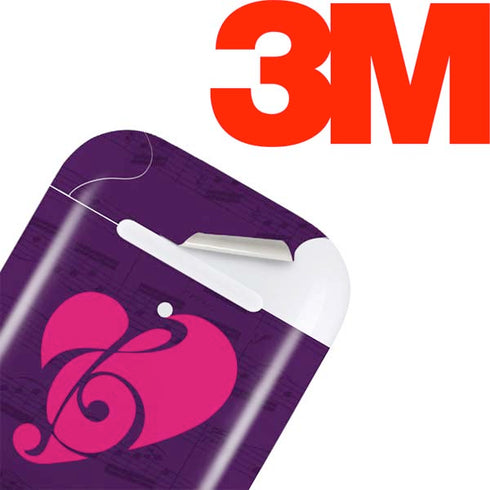 Purple Musical Notes Apple AirPods Skin