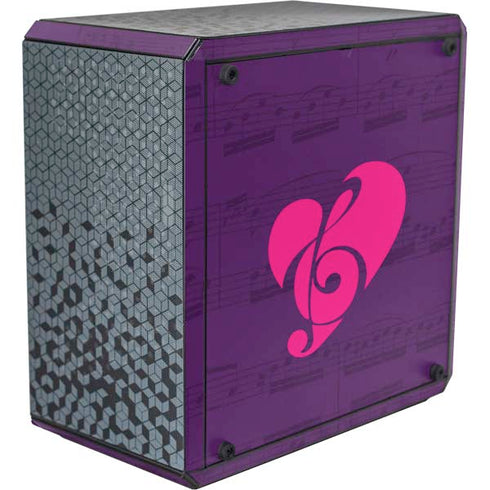 Purple Musical Notes Cooler Master MasterBox Q300L Mini Tower Skin