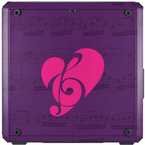 Purple Musical Notes Cooler Master MasterBox Q300L Mini Tower Skin