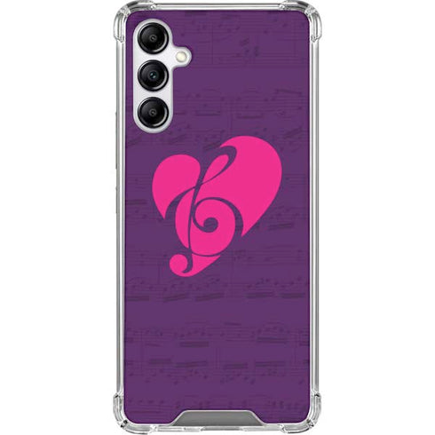 Purple Musical Notes Galaxy A15 5G Clear Case