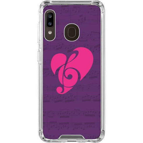 Purple Musical Notes Galaxy A30 Clear Case
