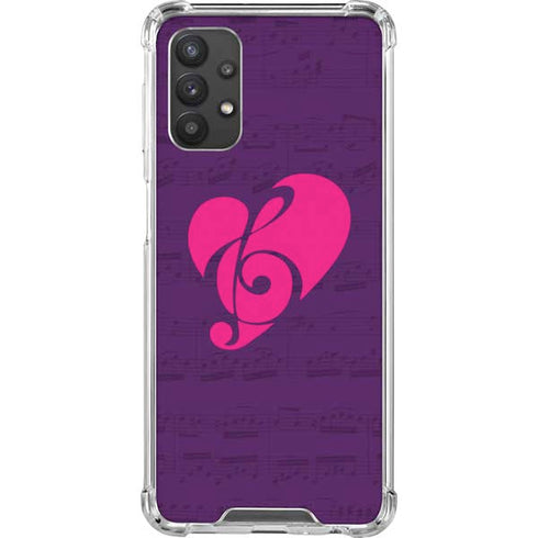 Purple Musical Notes Galaxy A32 5G Clear Case