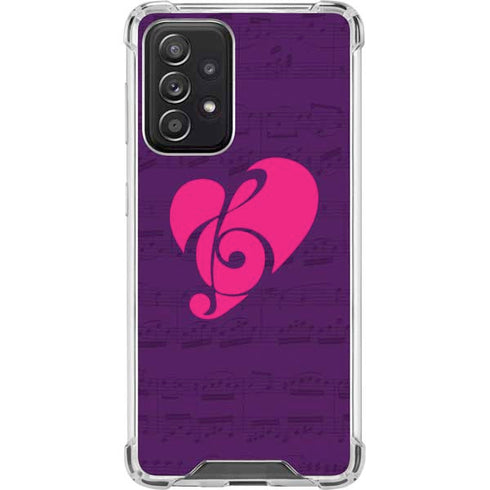 Purple Musical Notes Galaxy A52 5G Clear Case