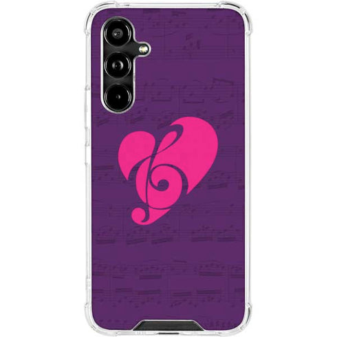 Purple Musical Notes Galaxy A54 5G Clear Case