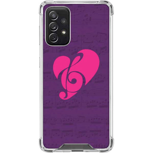 Purple Musical Notes Galaxy A72 5G Clear Case