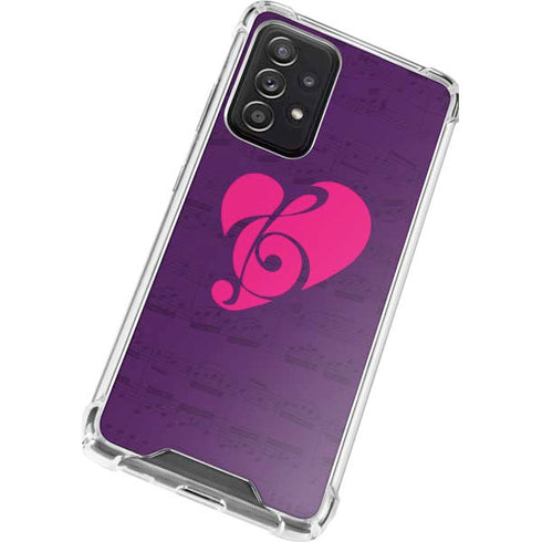 Purple Musical Notes Galaxy A72 5G Clear Case