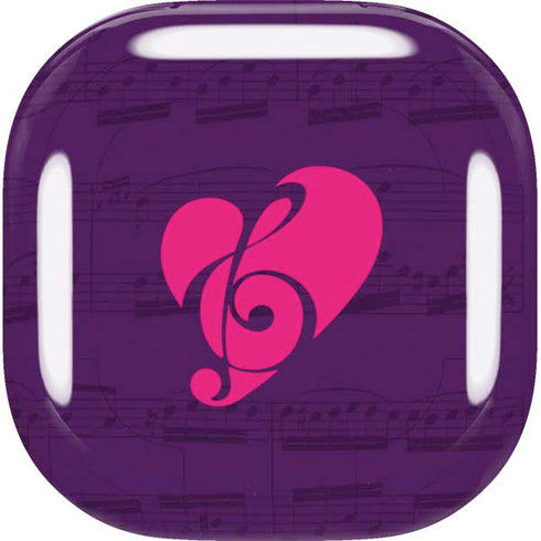 Purple Musical Notes Galaxy Buds Live Skin